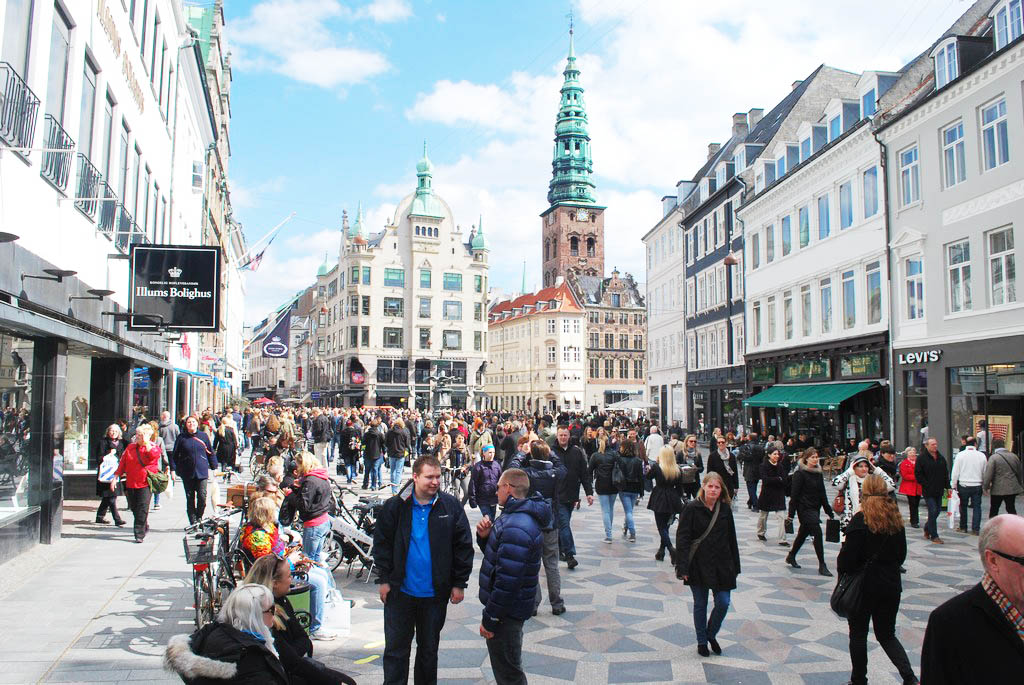 Strøget, the longest pedestrian shopping area in Europe