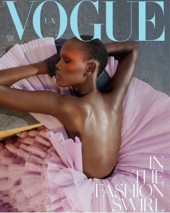 Vogue Ukraine (July 2019), shot by photographer Nadine Ijewere; photo c/o Le Book