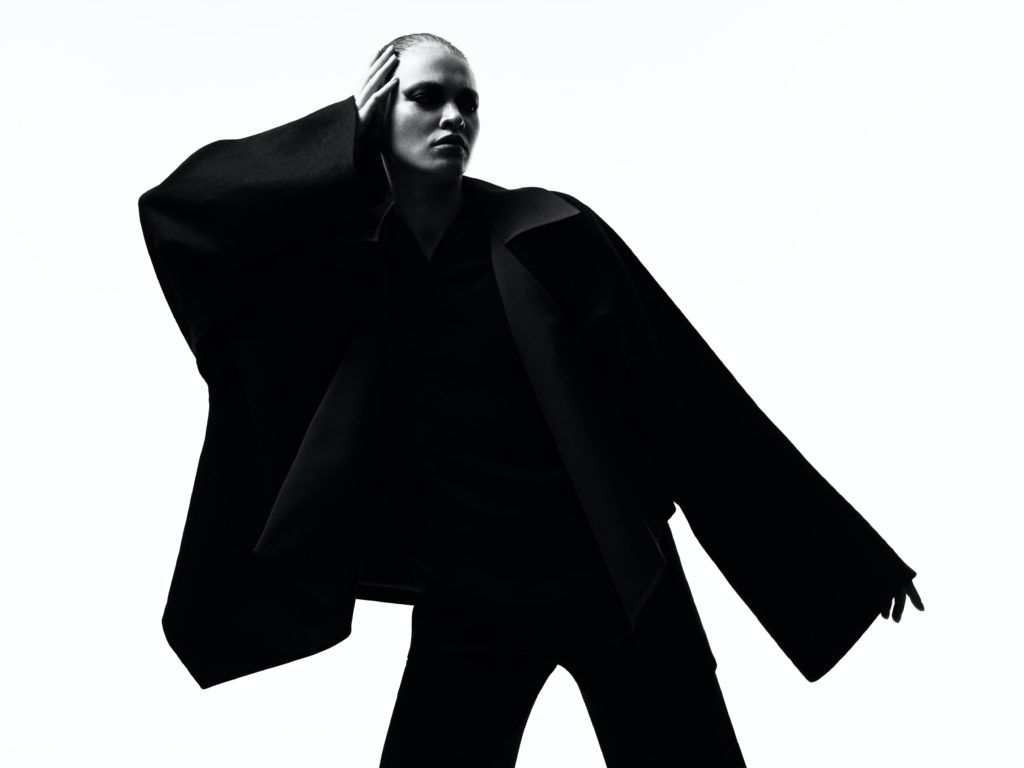 A fashion model posing