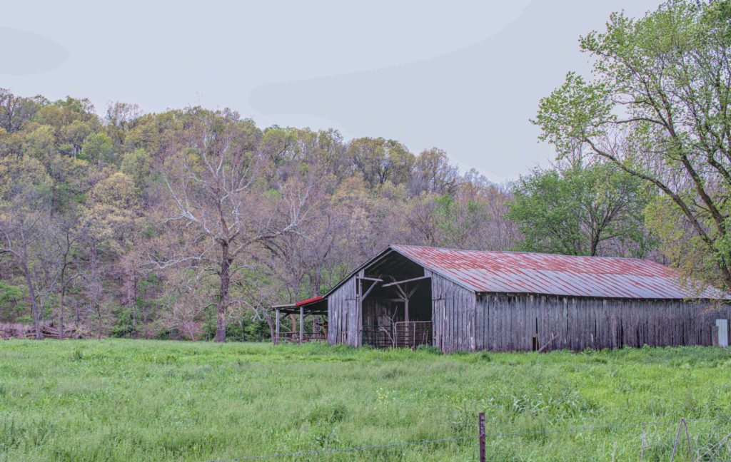 An abandoned barn in a rural area