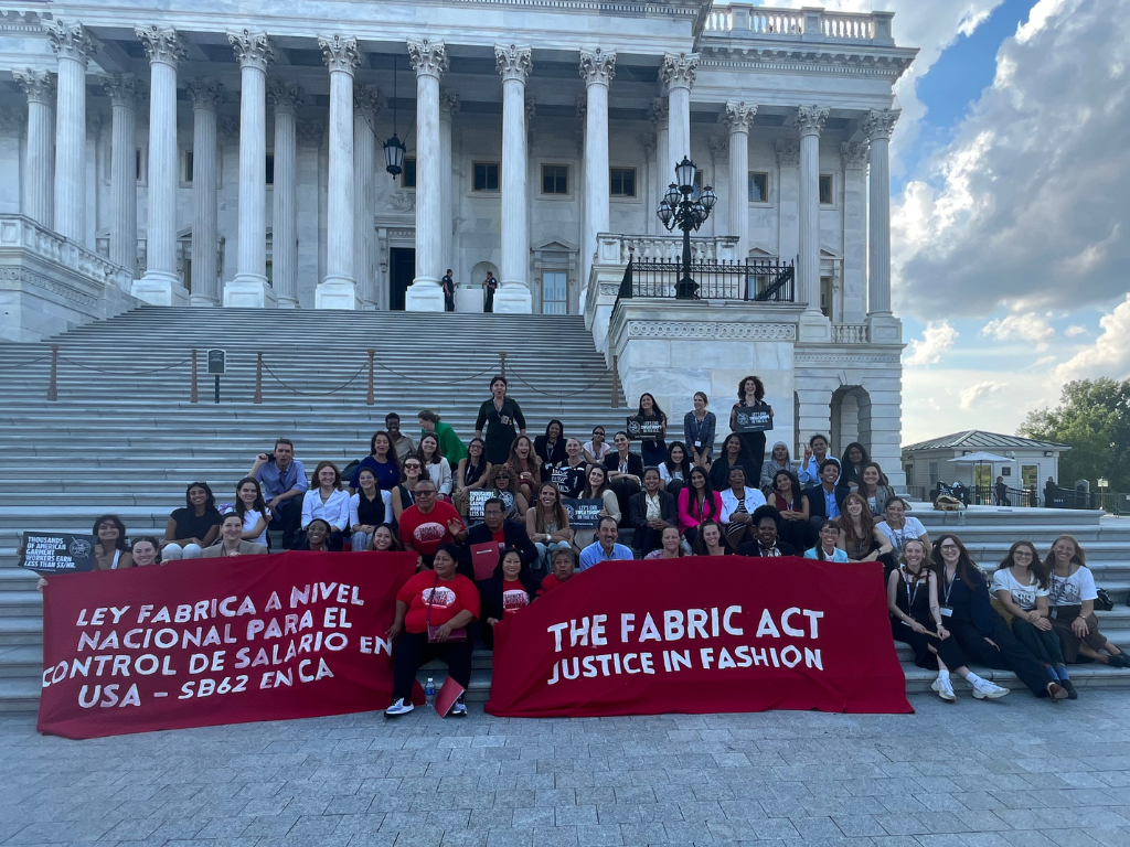 Fashion activists and garment workers participate in a Lobby Day on Capitol Hill in Washington DC on 9/12/2023.
Photo courtesy of Remake.