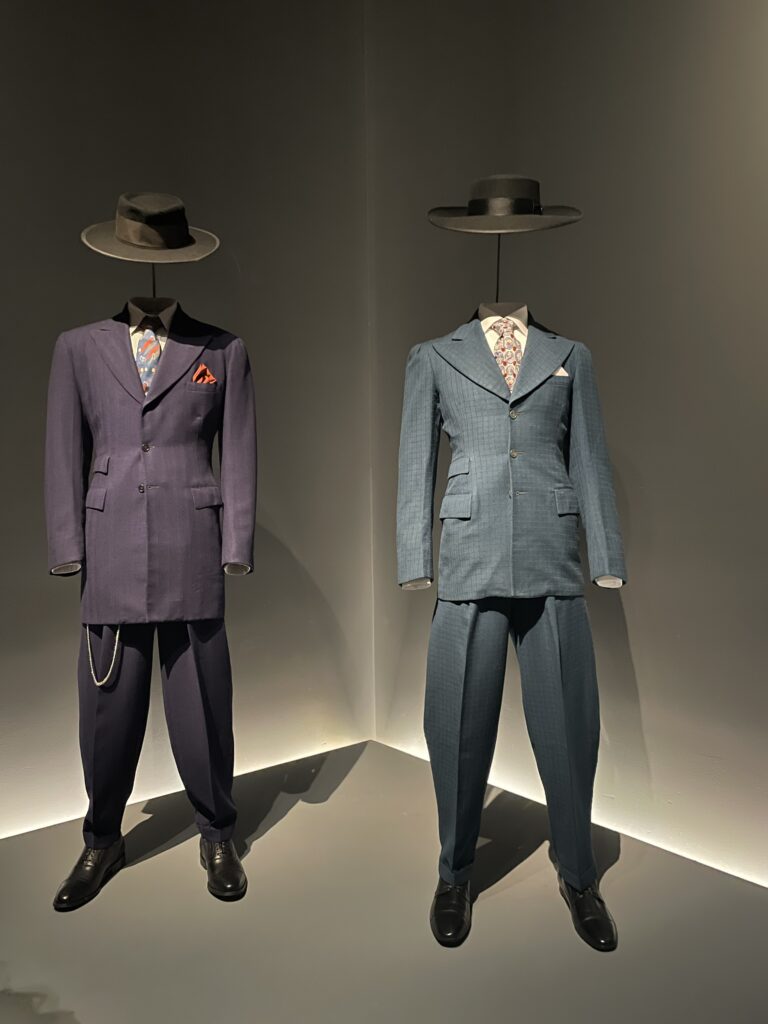 Zoot suits on display at the Metropolitan Museum of Art; photo © 2025 Manic Metallic
