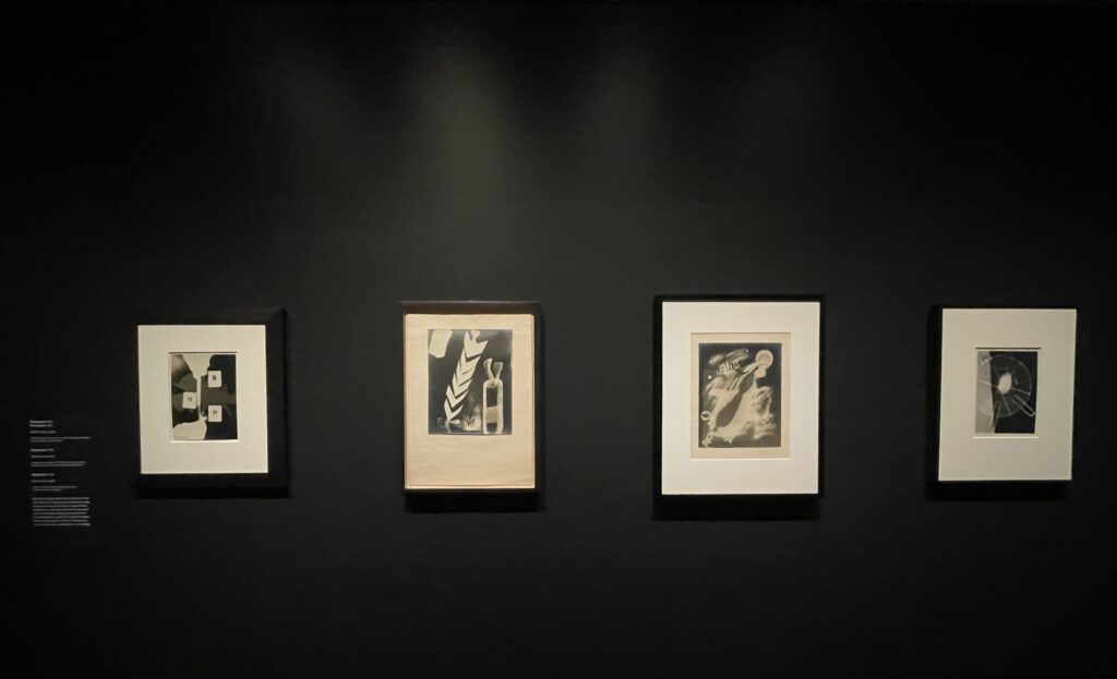 Man Ray — various iterations of “Rayograph”, 1922-1926; photo © 2025 Manic Metallic