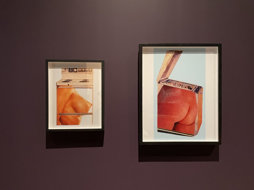 (l-r) Martha Rosler — "Kitchen I, or Hot Meat", c. 1966-72; Martha Rosler — "Damp Meat", c. 1966-72; photo © 2025 Manic Metallic