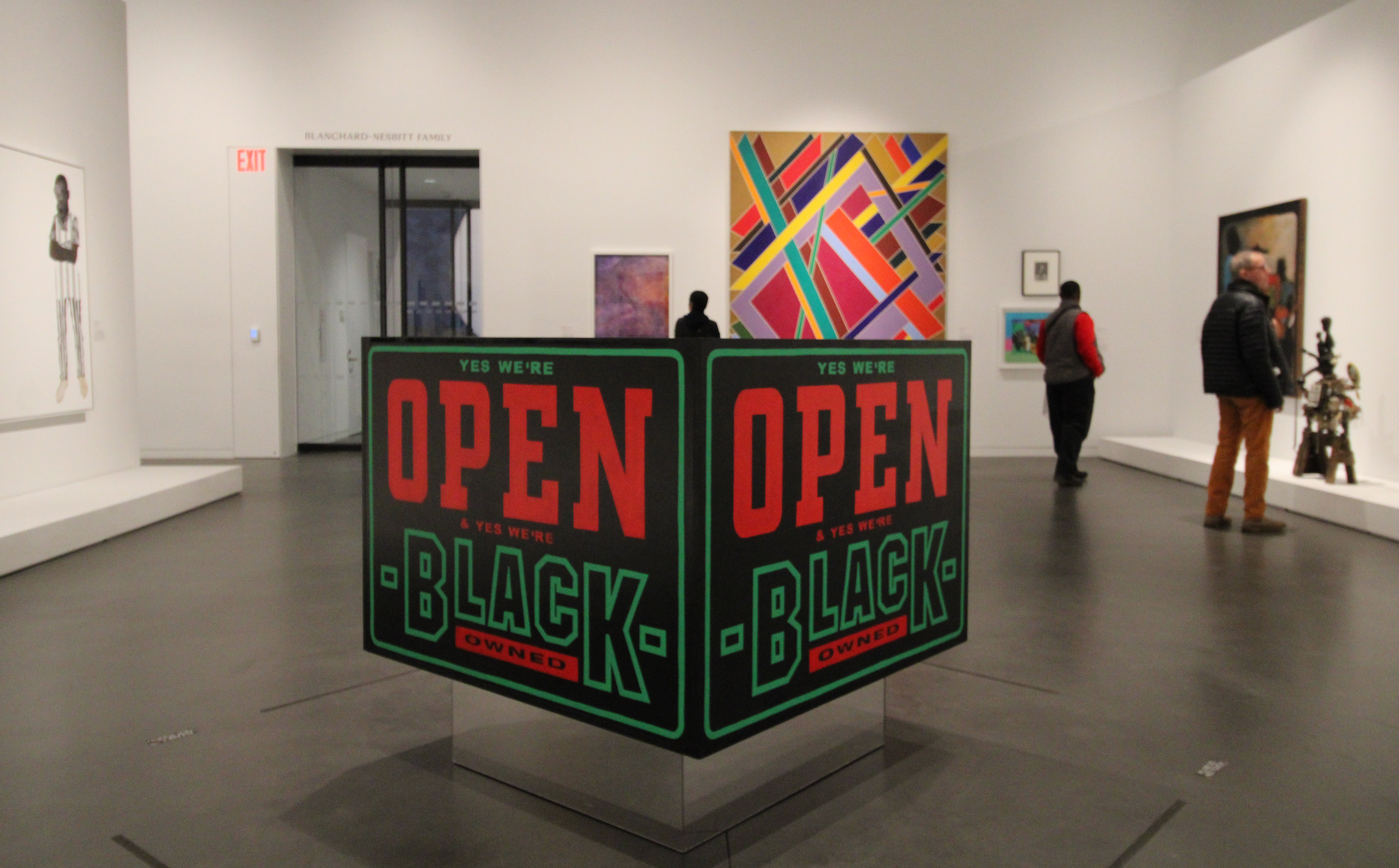 Lauren Halsey — “yes we’re open and yes we’re black owned”, 2021; photo © 2026 Manic Metallic