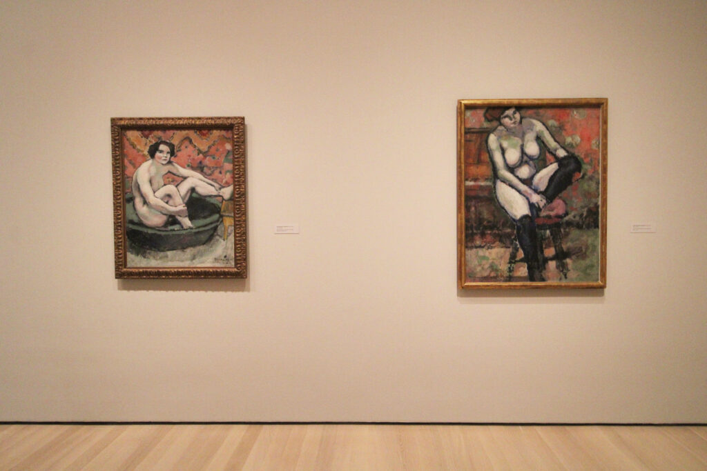 (l-r) Marcel Duchamp — "Nude Seated in a Bathtub”, 1910; Marcel Duchamp — "Nude with Black Stockings”, 1910; photo © 2026 Manic Metallic