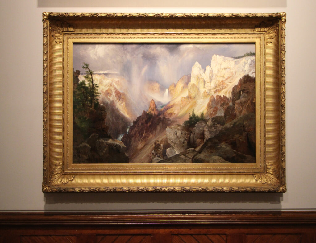 Thomas Moran — “Mists in the Yellowstone”, 1908; photo © 2026 Manic Metallic