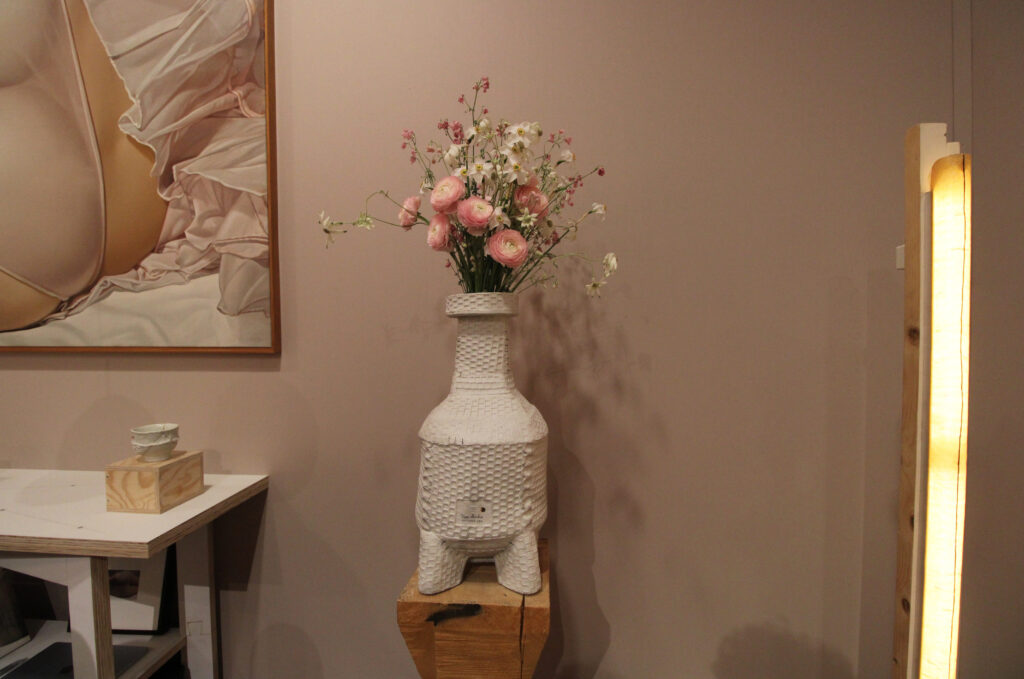 A snapshot of Salon 94’s booth at TEFAF New York 2026; photo: Benjamin Imhoff for Manic Metallic